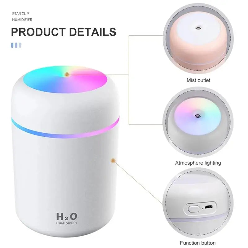 USB Portable Electric Air Humidifier Aroma Oil Diffuser